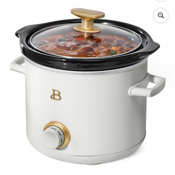 NEW IN BOX Drew Barrymore Beautiful 2 Quart Crockpot in White Icing - Picture 2 of 7